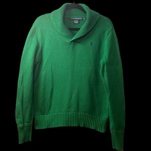 Green Shawl Collar Sweater
